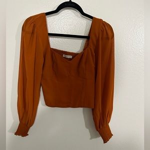 Burnt orange crop top long sleeve
